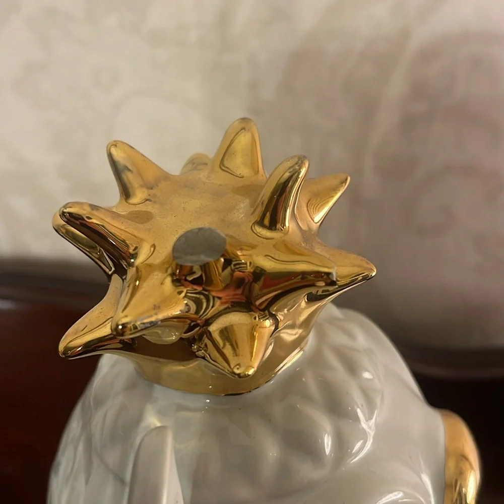 White and Gold Pineapple Ceramic Jar- stitch candle from Disneyland